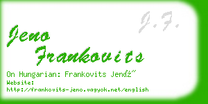 jeno frankovits business card